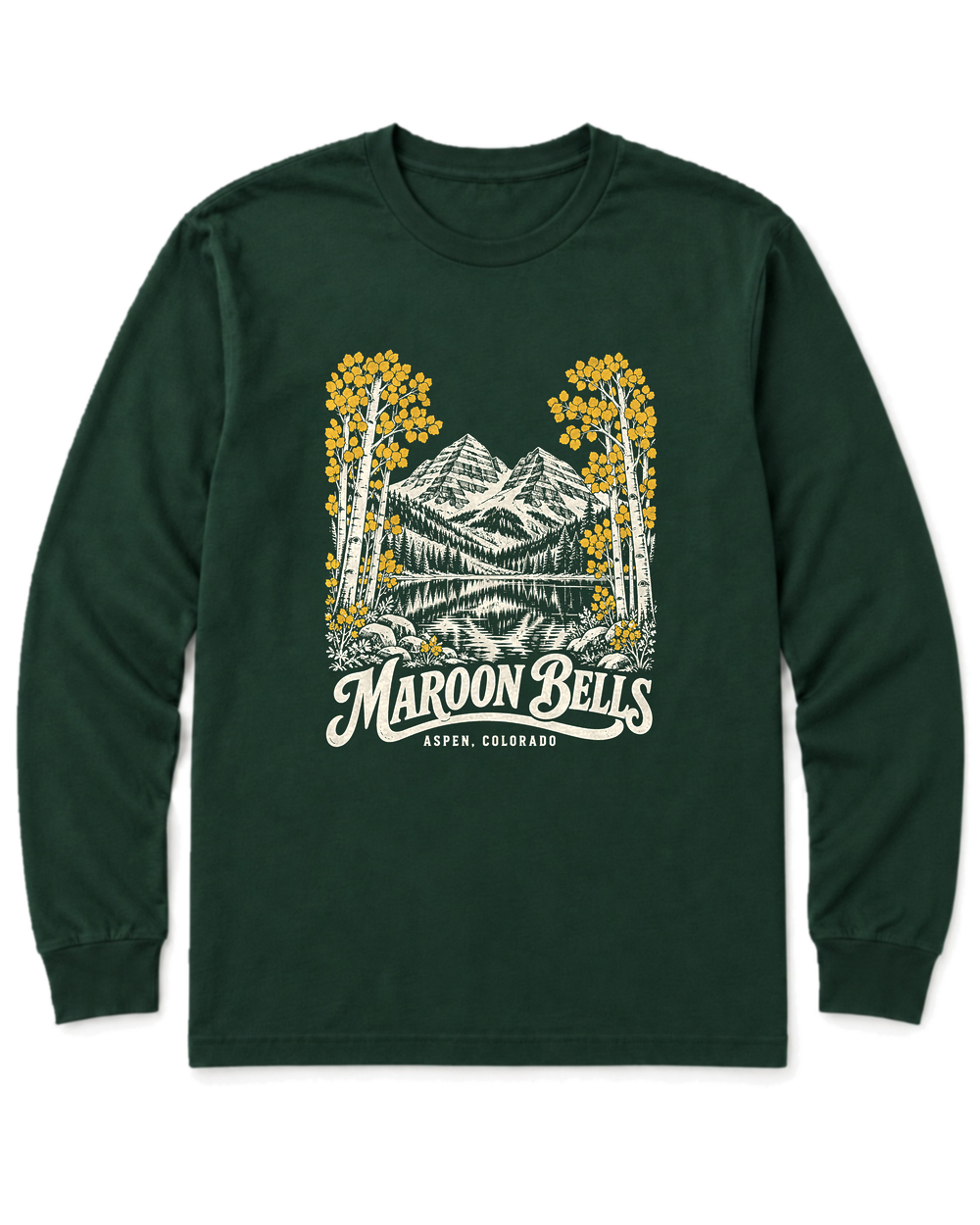 Maroon Bells Long Sleeve Shirt - Forest Green