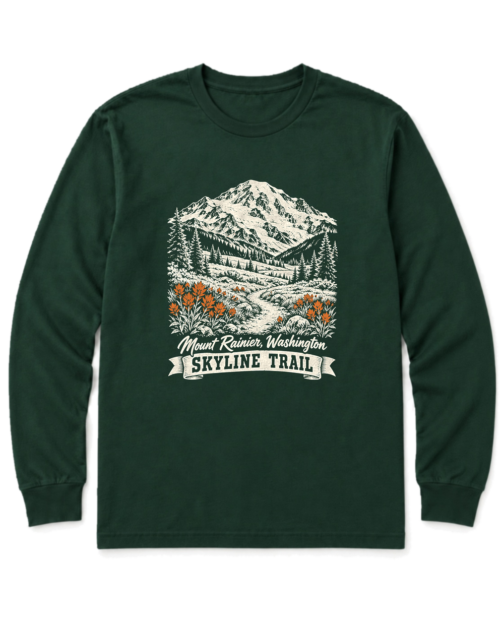 Skyline Trail Long Sleeve Shirt - Forest Green