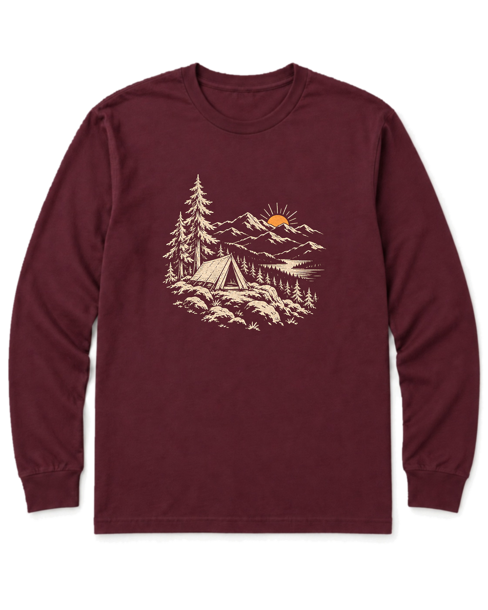 Summit Sunrise Long Sleeve Shirt - Maroon