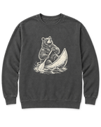 Bear in a Canoe Sweatshirt - Pepper