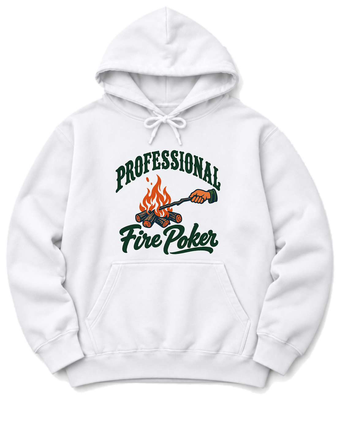 Professional Fire Poker Hoodie - White