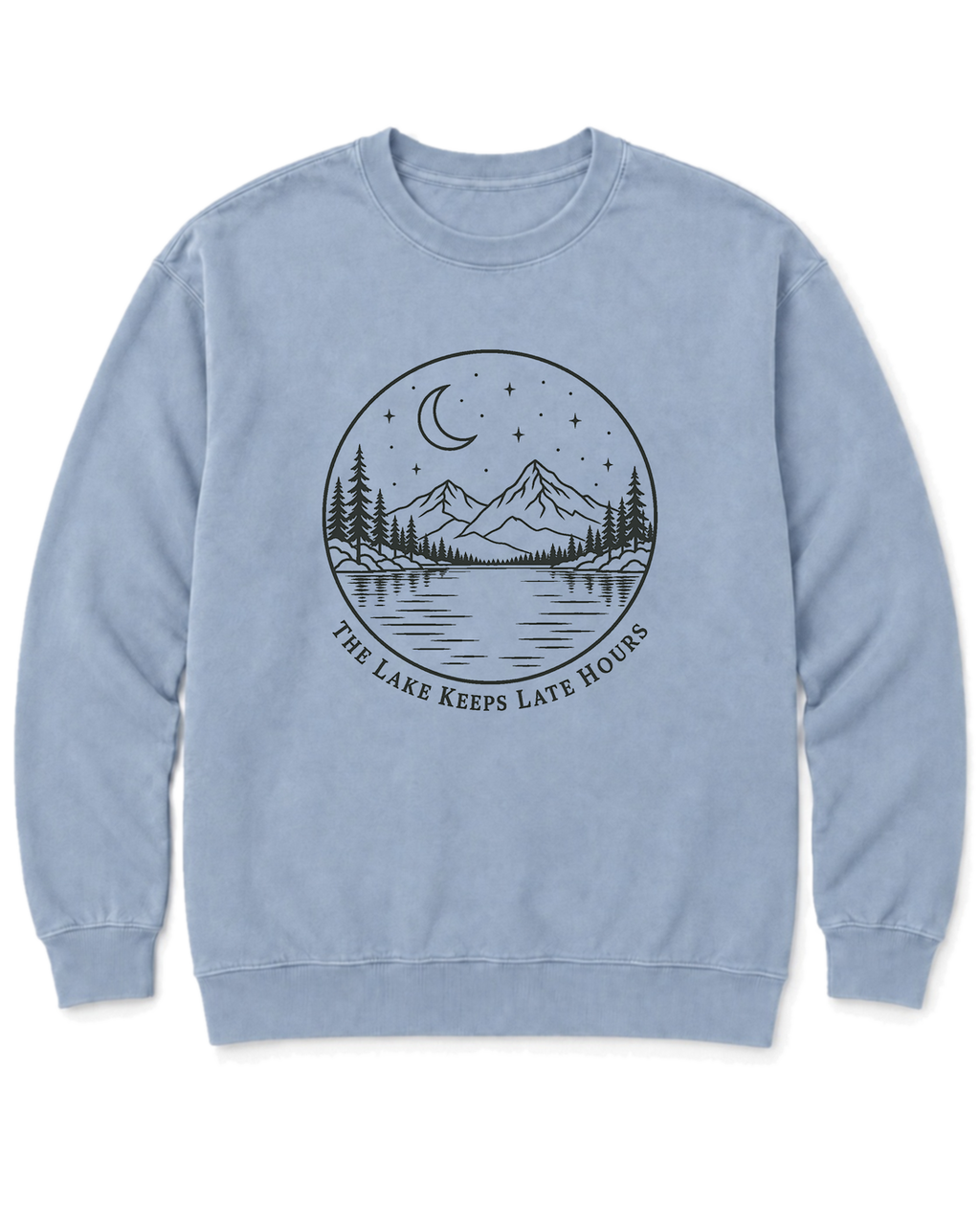 The Lake Keeps Late Hours Sweatshirt - Chambray