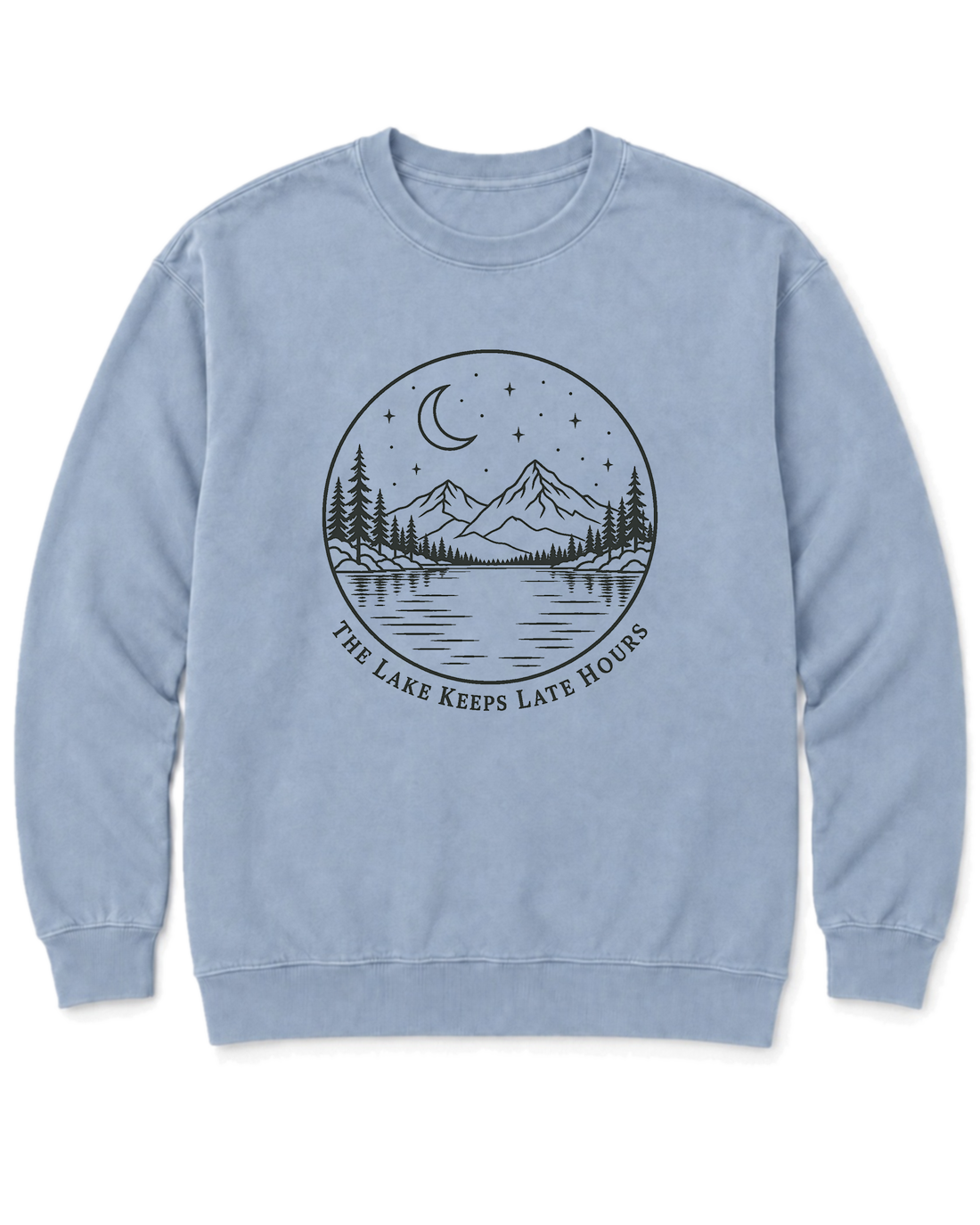 The Lake Keeps Late Hours Sweatshirt - Chambray