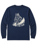 Bear in a Canoe Long Sleeve Shirt - Navy