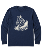 Bear in a Canoe Long Sleeve Shirt - Navy