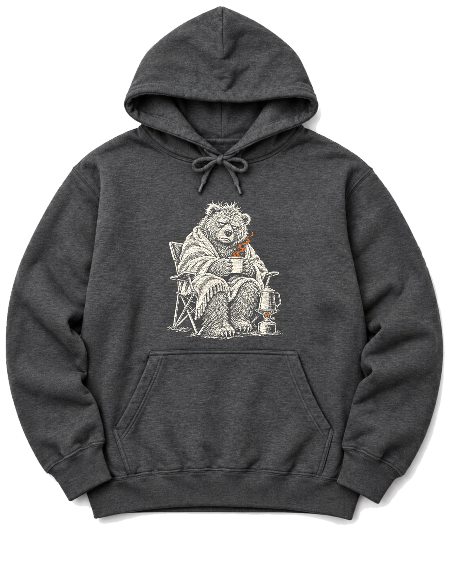 Not a Morning Bear Hoodie - Dark Heather