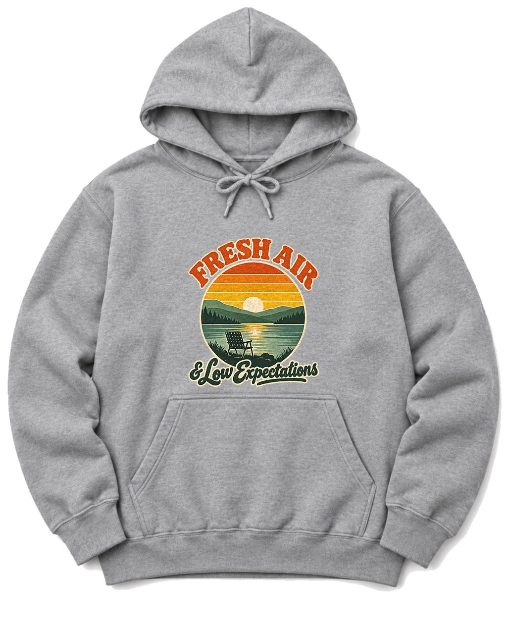 Fresh Air & Low Expectations Hoodie - Sport Grey