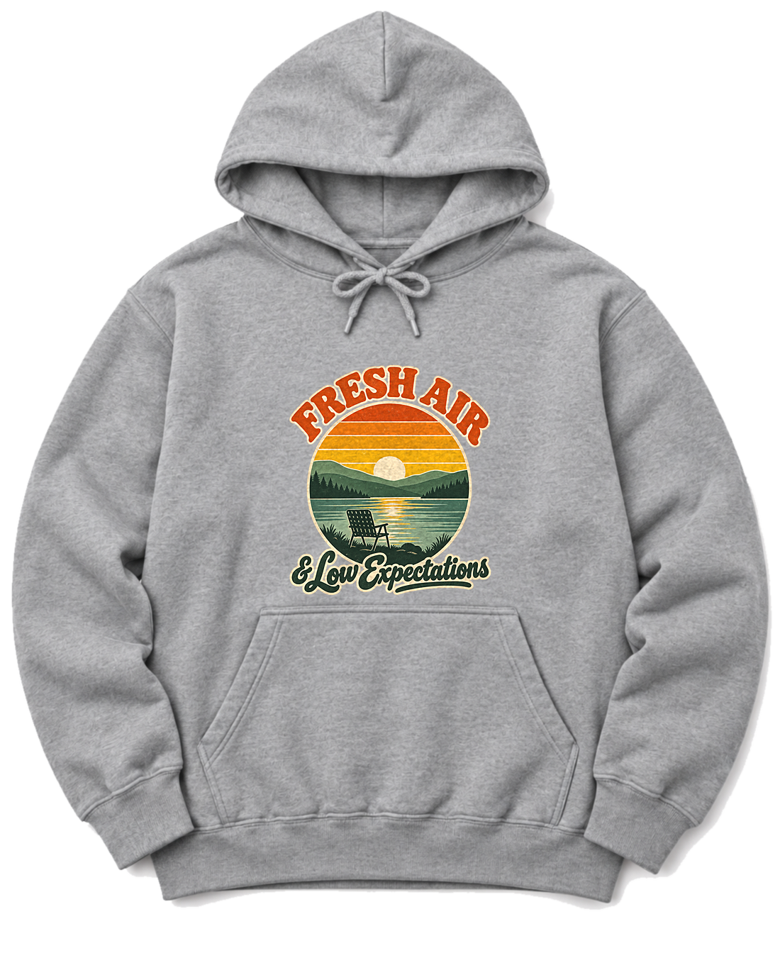 Fresh Air & Low Expectations Hoodie - Sport Grey