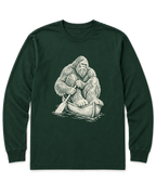 Bigfoot Canoe Long Sleeve Shirt - Forest Green
