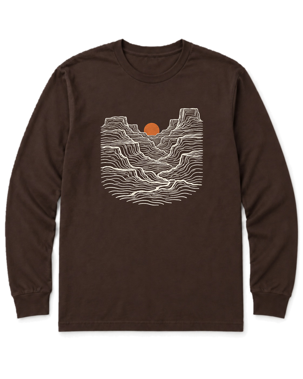 Canyon Sunset Long Sleeve Shirt - Dark Chocolate