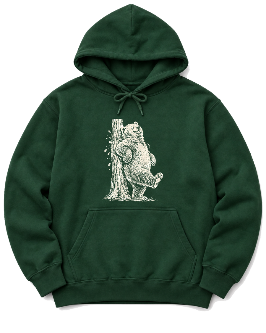 Back Scratch Bear Hoodie - Forest Green