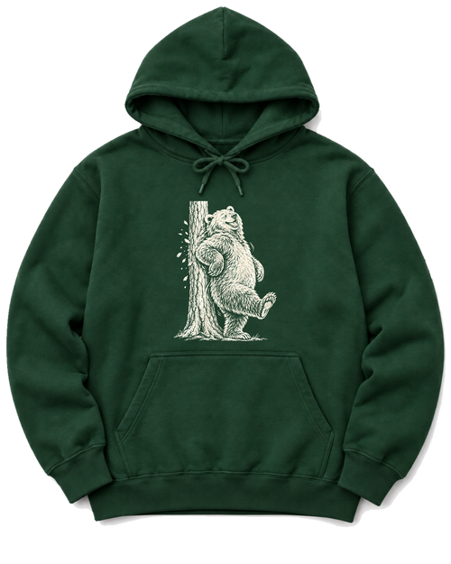 Back Scratch Bear Hoodie - Forest Green