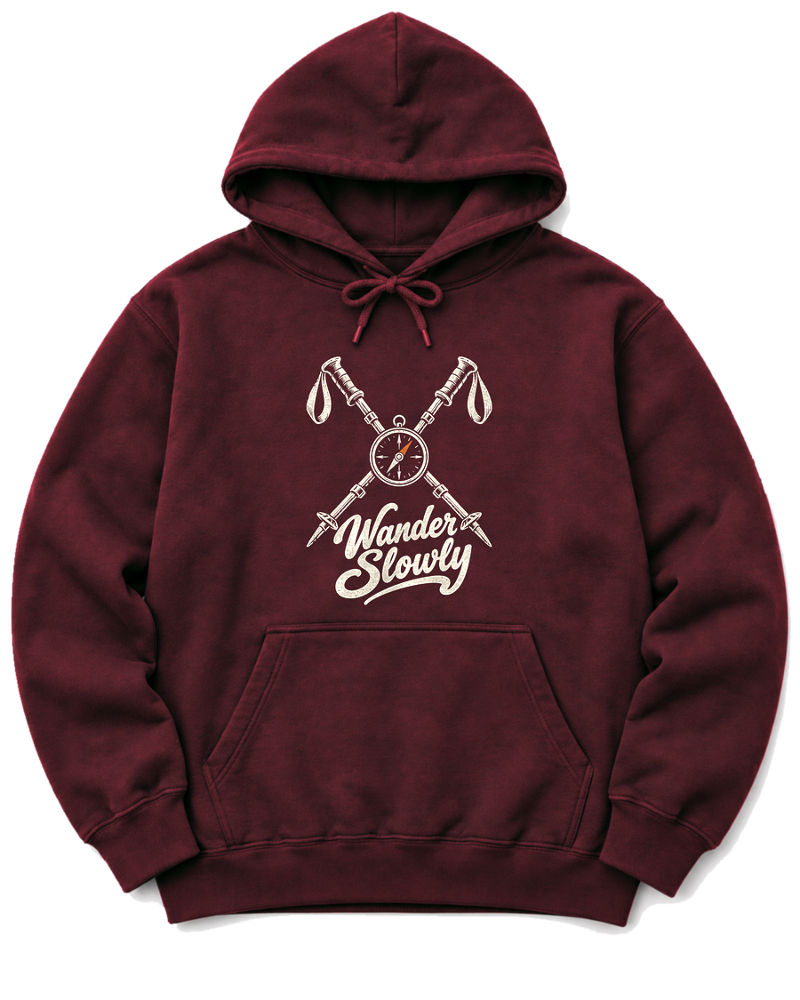 Wander Slowly Hoodie - Maroon