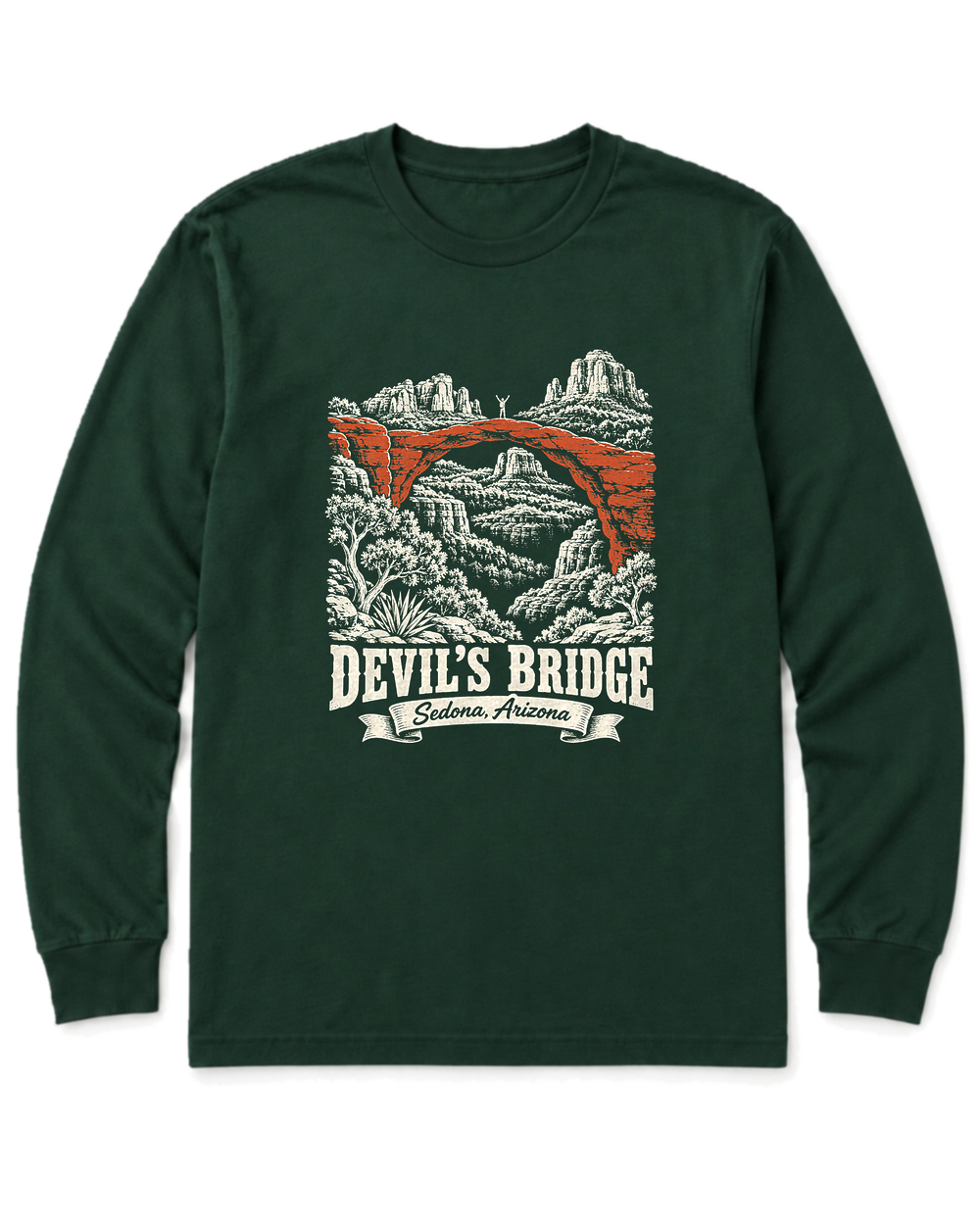 Devil's Bridge Long Sleeve Shirt - Forest Green