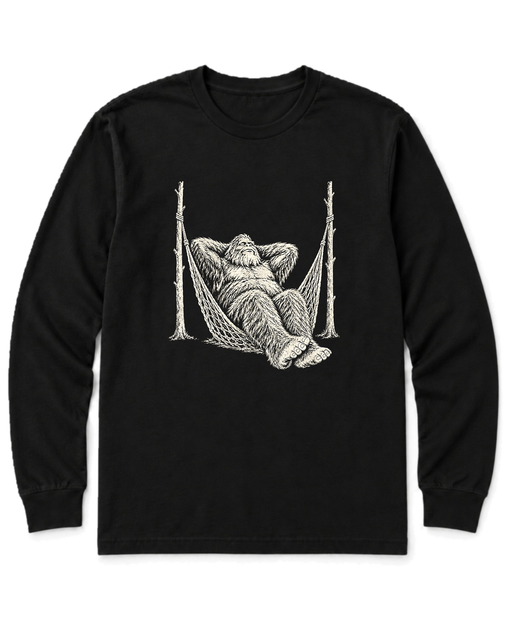 Bigfoot Hammock Long Sleeve Shirt - Black