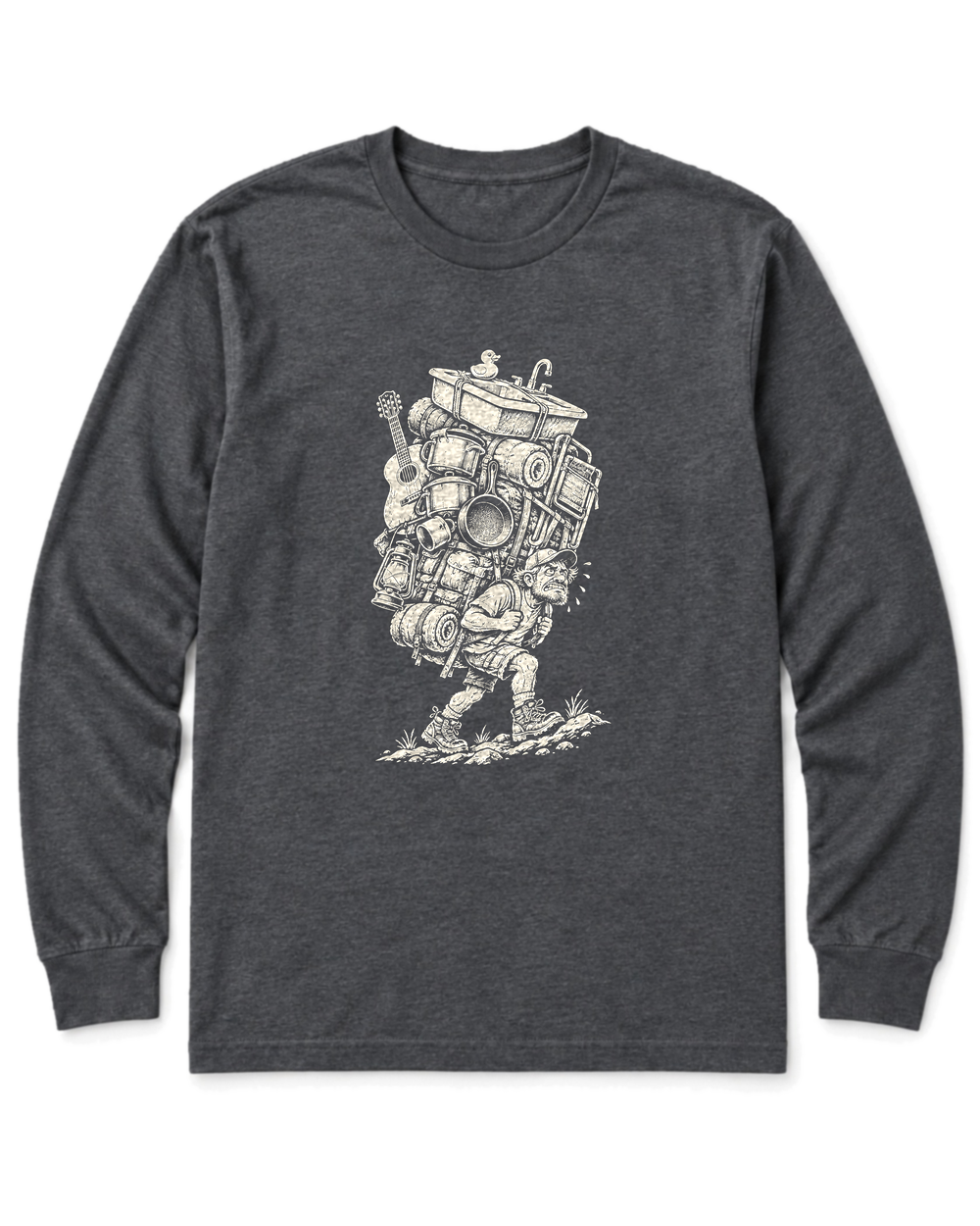 Overpacked Hiker Long Sleeve Shirt - Dark Heather