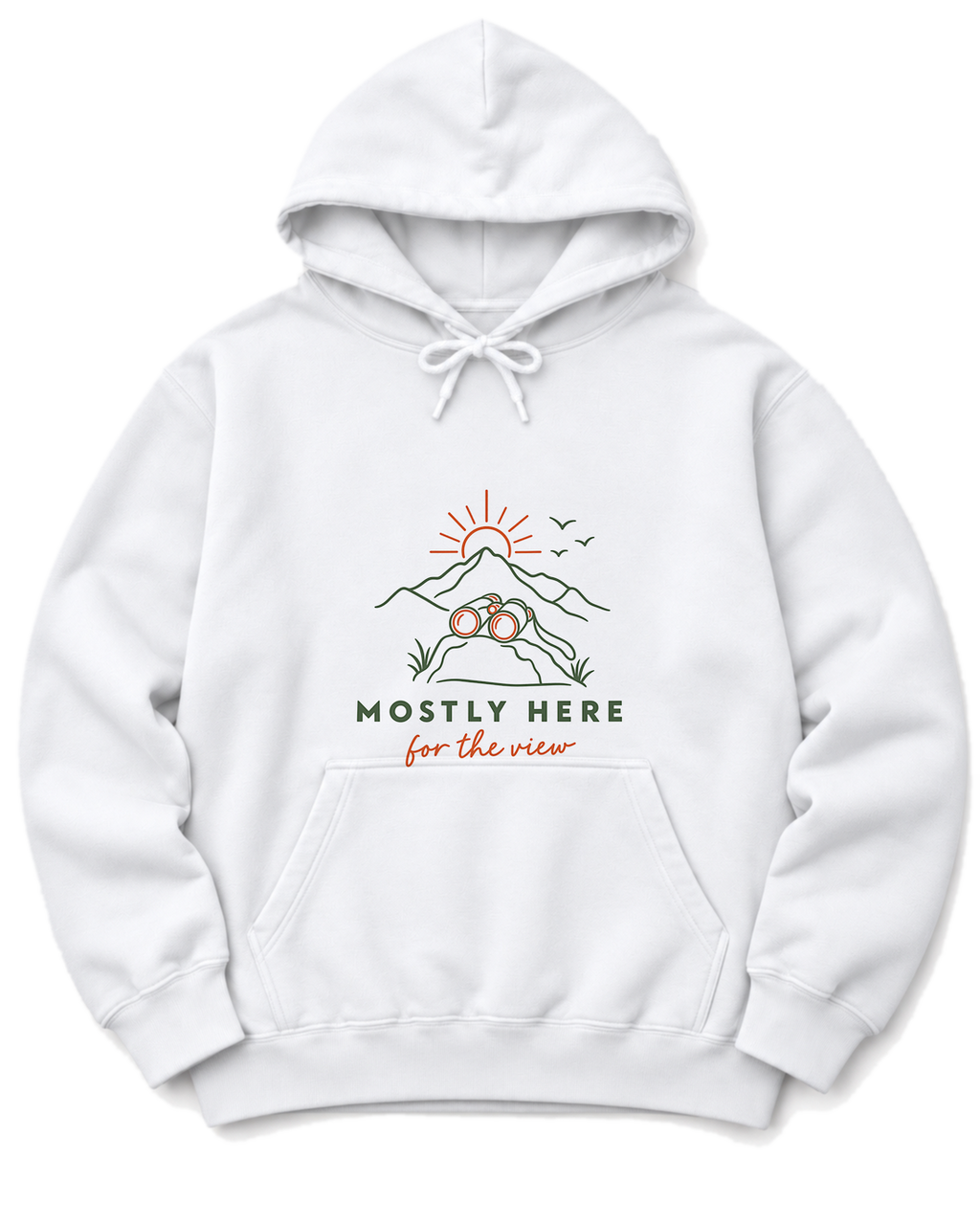 Mostly Here for the View Hoodie - White