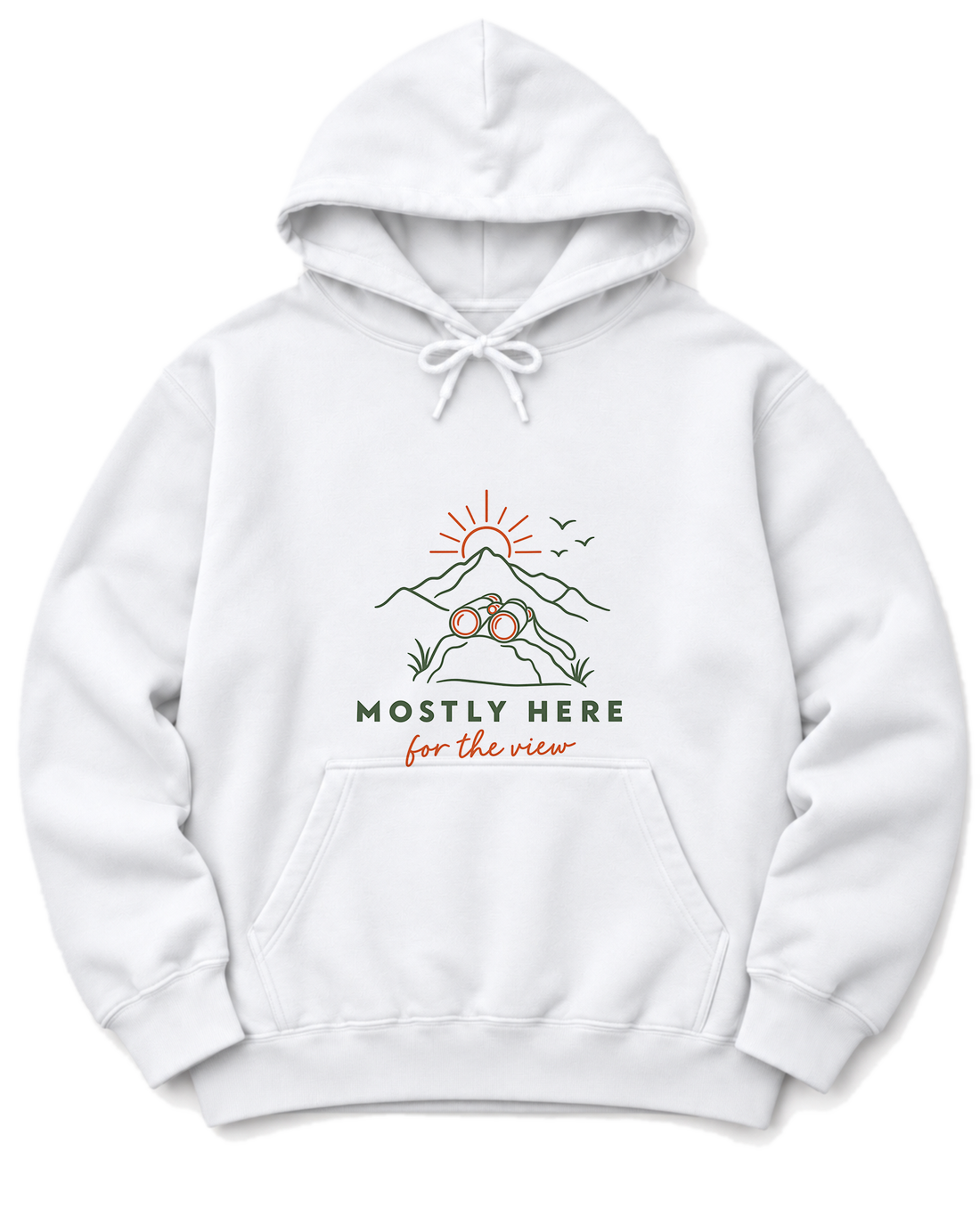 Mostly Here for the View Hoodie - White