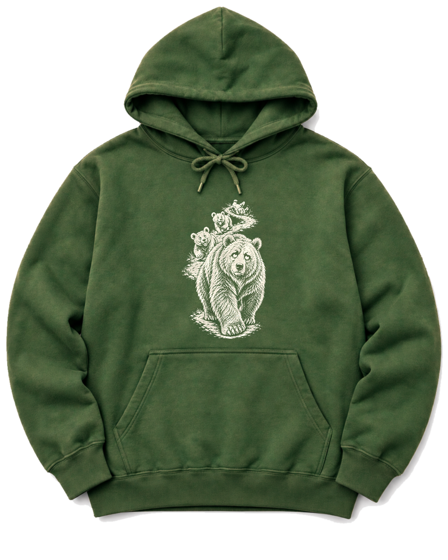 Mama Bear Hike Hoodie - Military Green