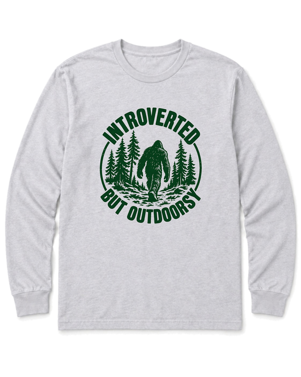 Introverted but Outdoorsy Long Sleeve Shirt - Ash