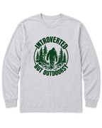 Introverted but Outdoorsy Long Sleeve Shirt - Ash