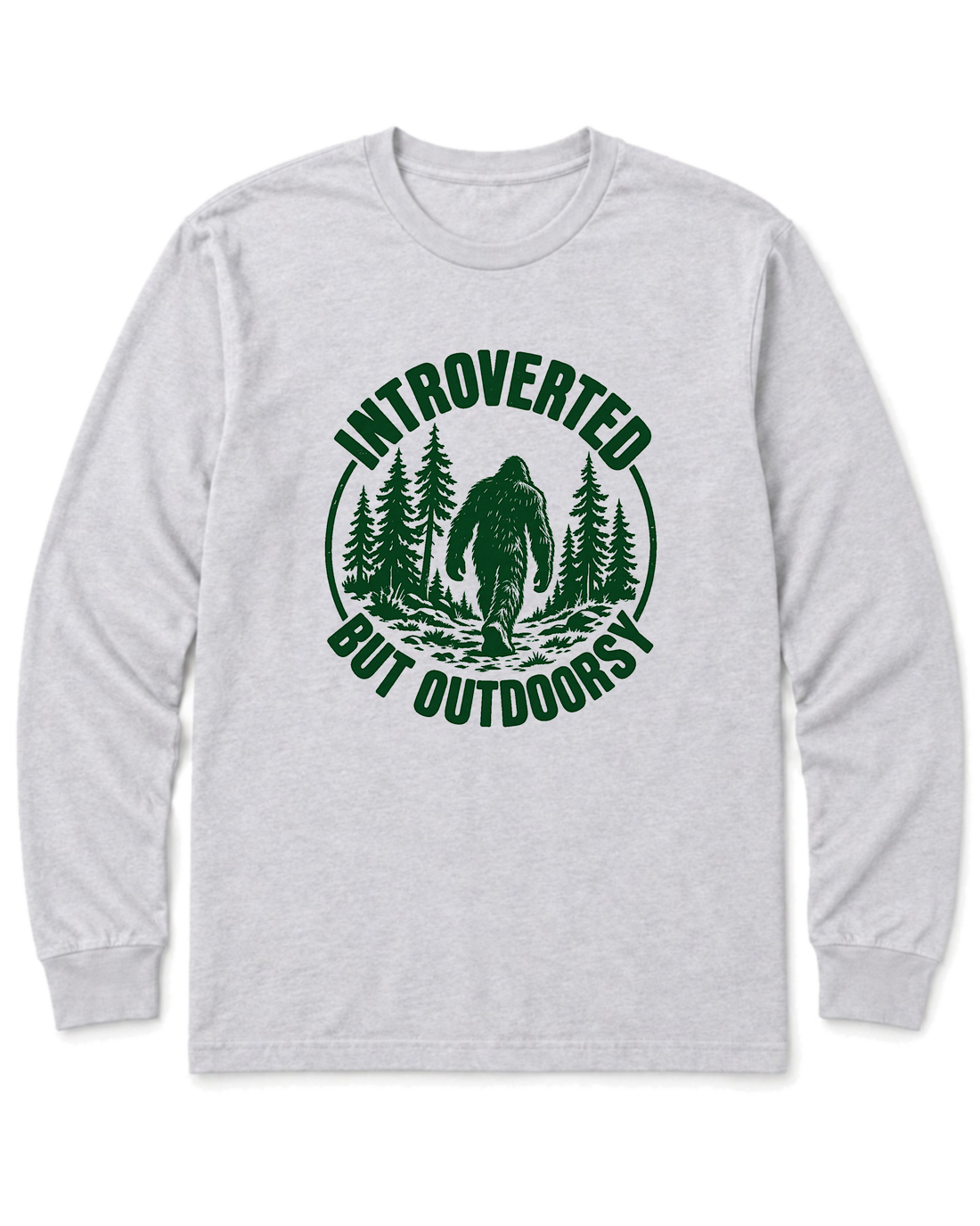 Introverted but Outdoorsy Long Sleeve Shirt - Ash