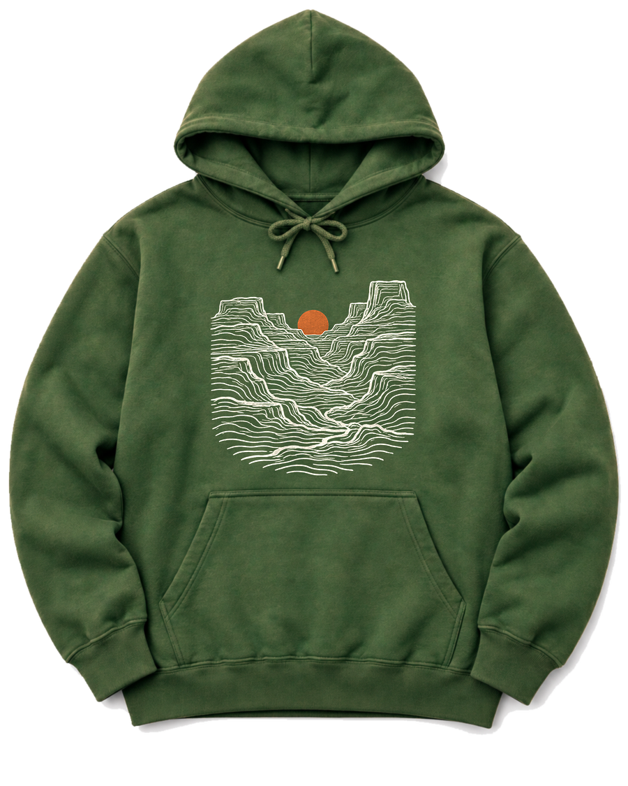 Canyon Sunset Hoodie - Military Green