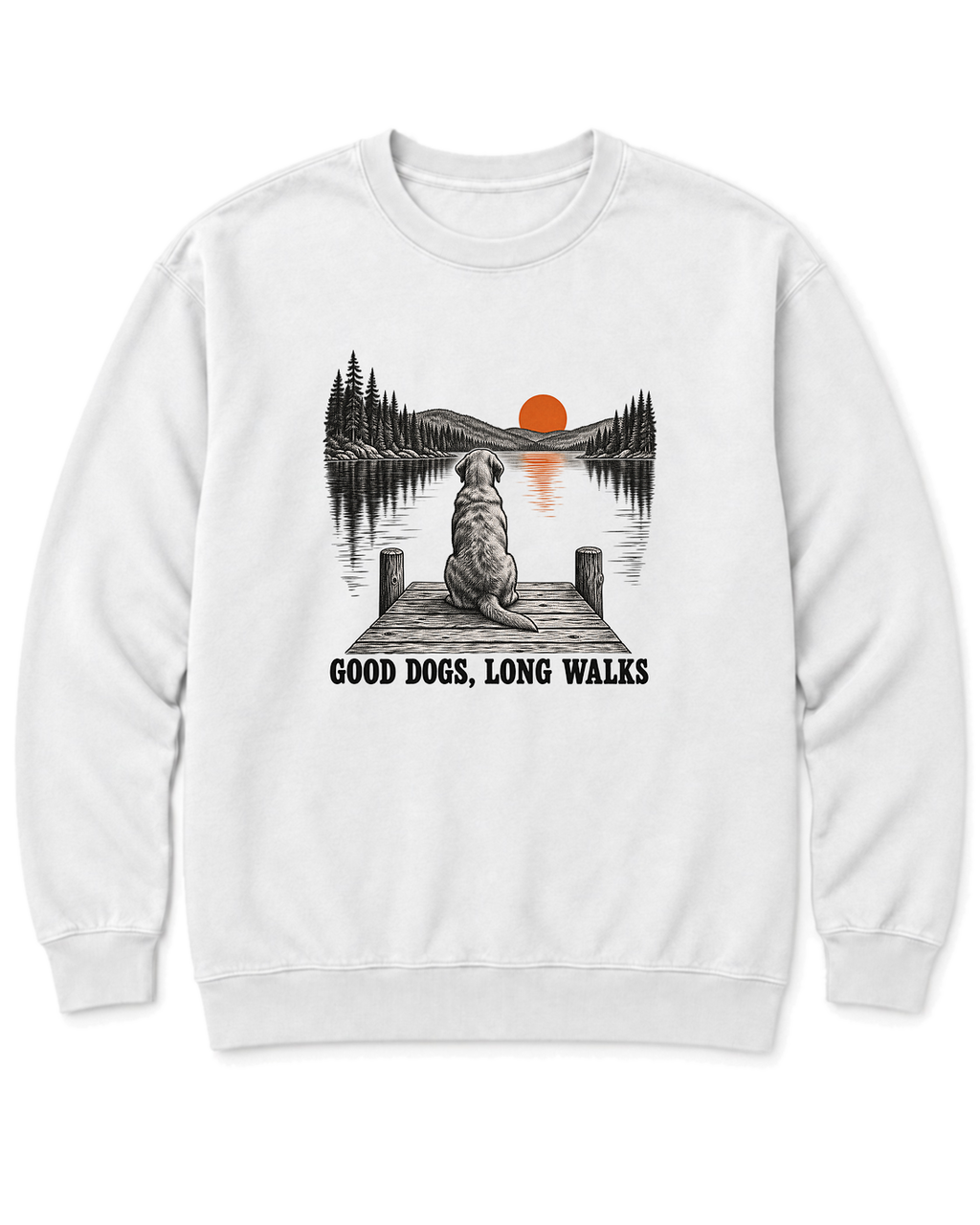 Good Dogs, Long Walks Sweatshirt - White
