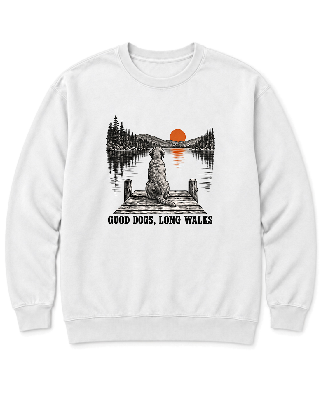 Good Dogs, Long Walks Sweatshirt - White