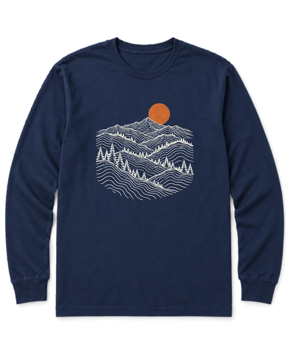 Pine Ridge Moon Long Sleeve Shirt - Navy