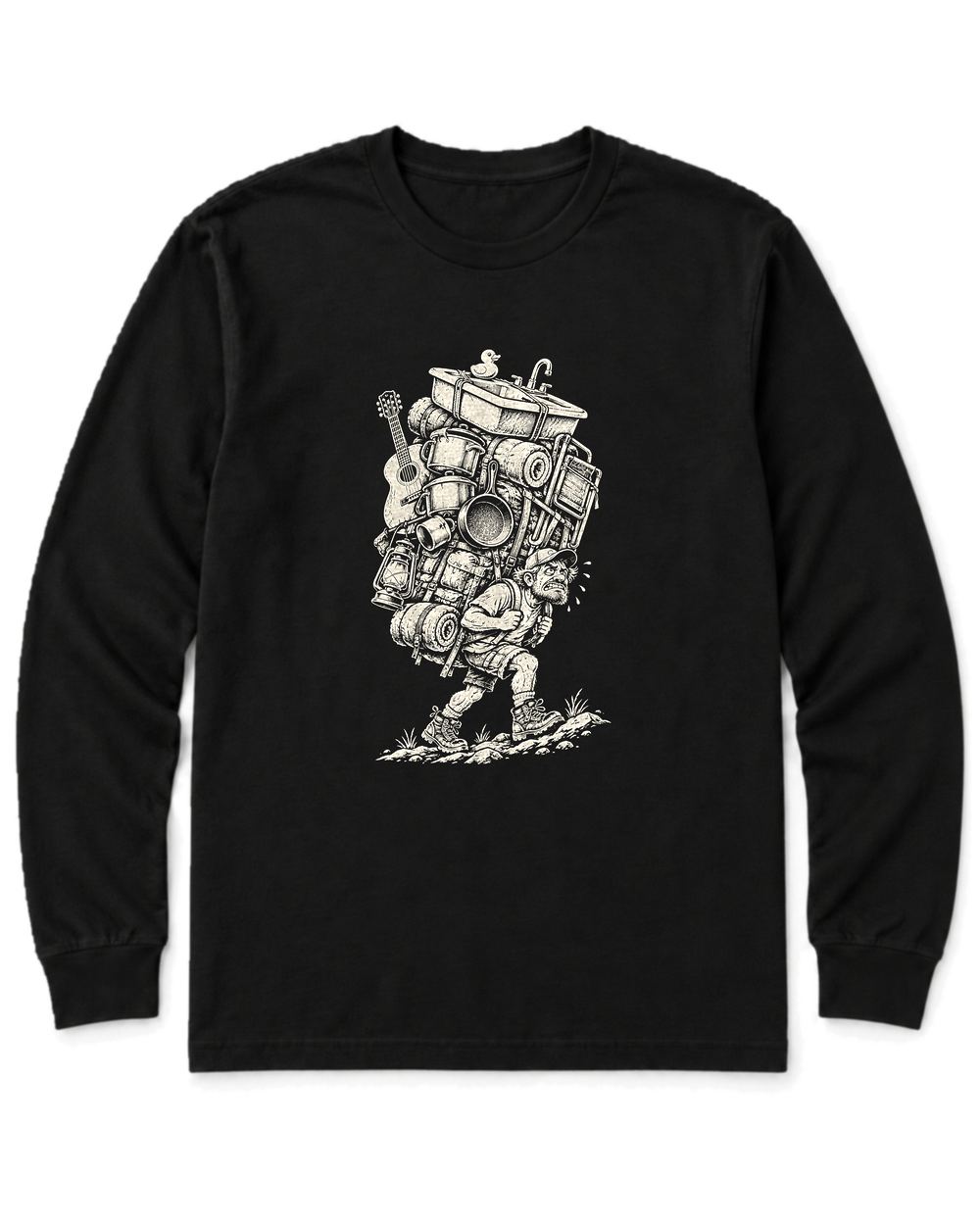 Overpacked Hiker Long Sleeve Shirt - Black