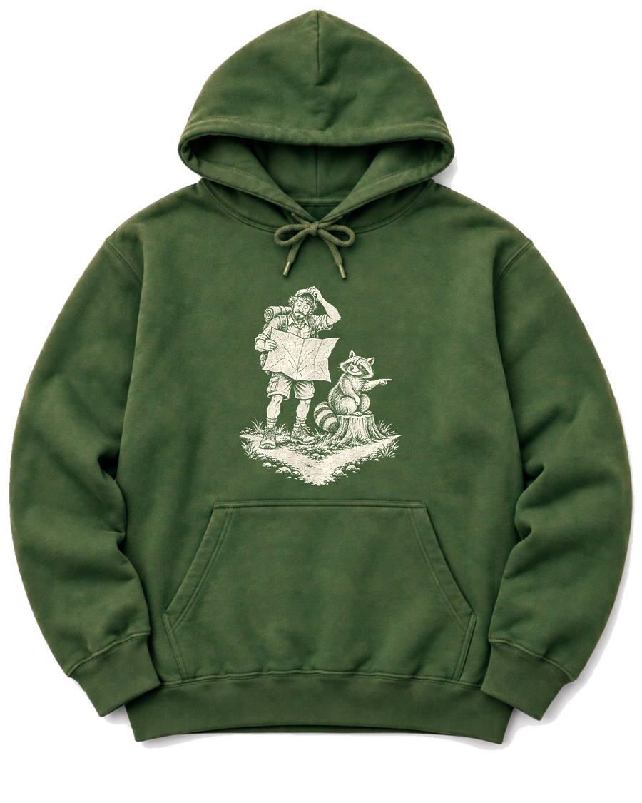 Upside-Down Map Hoodie - Military Green