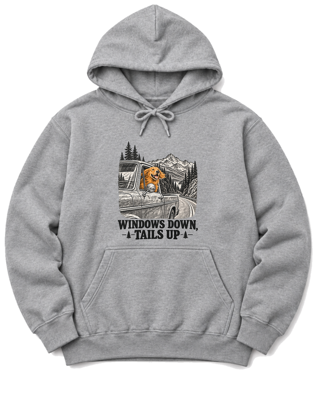 Windows Down, Tails Up Hoodie - Sport Grey