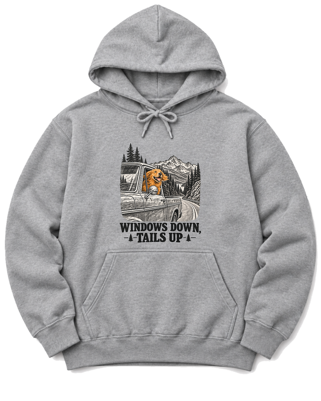 Windows Down, Tails Up Hoodie - Sport Grey
