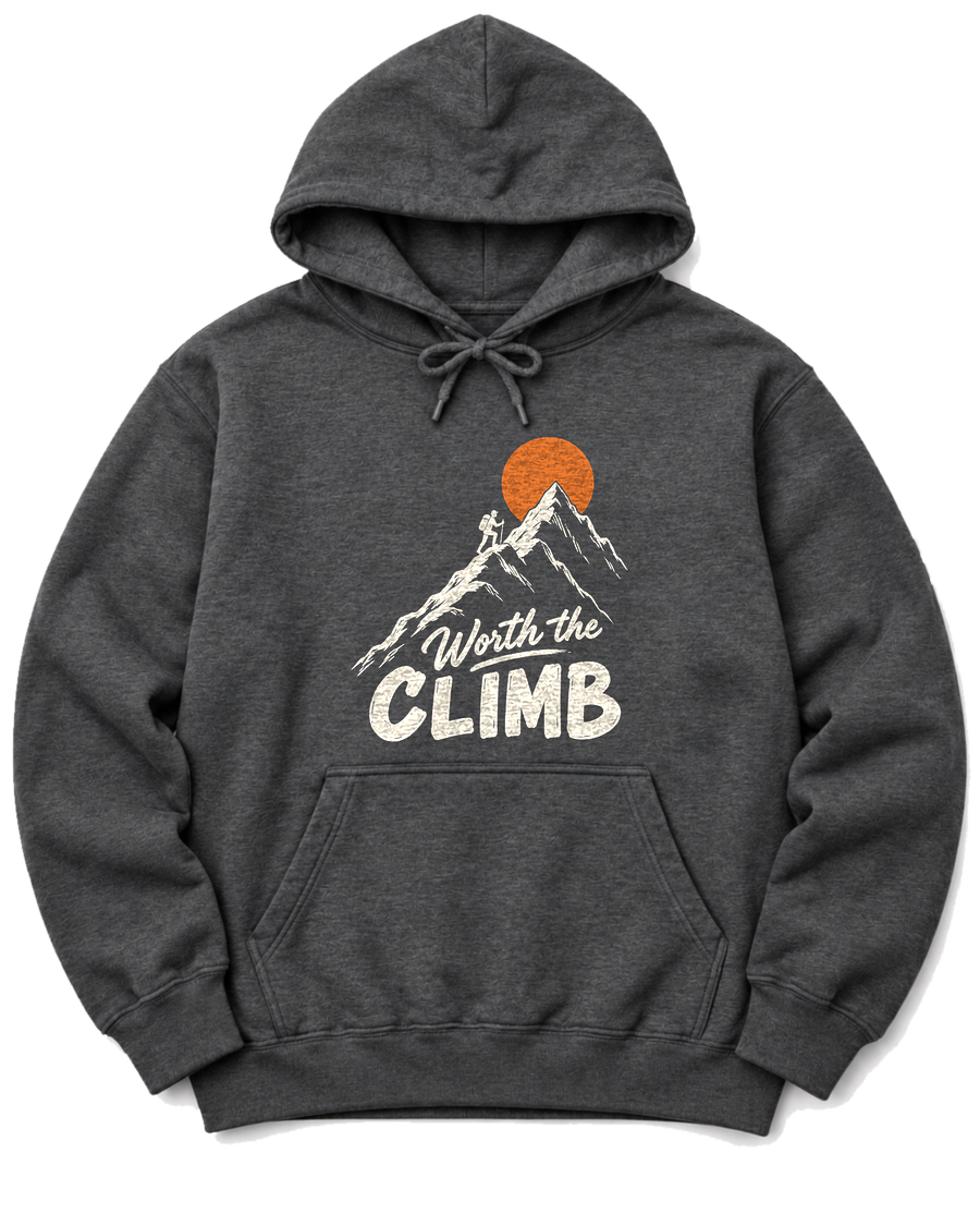 Worth the Climb Hoodie - Dark Heather