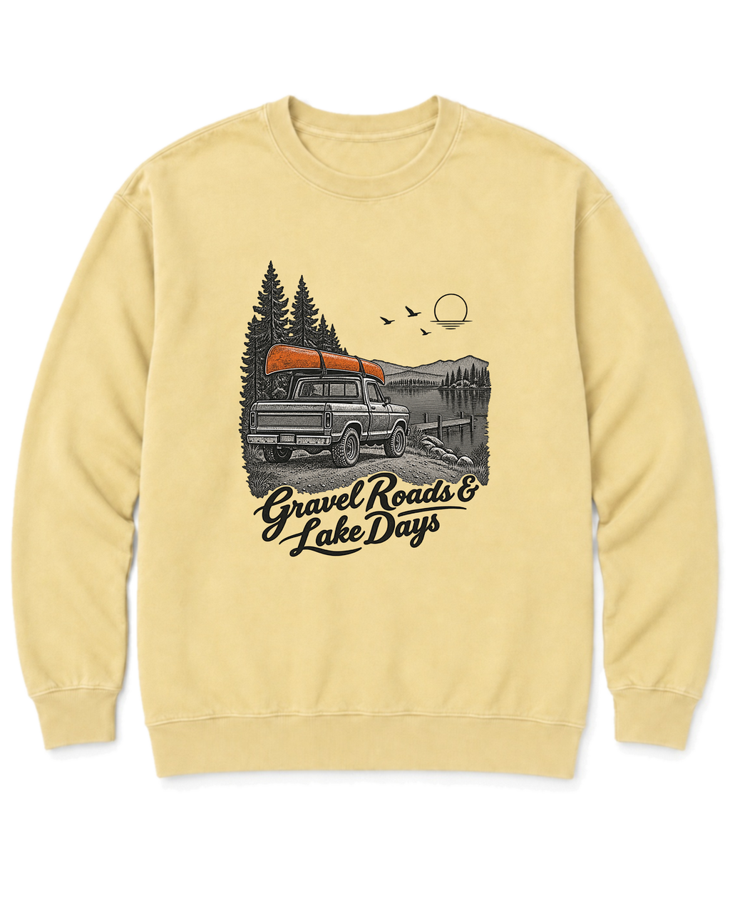 Gravel Roads & Lake Days Sweatshirt - Butter