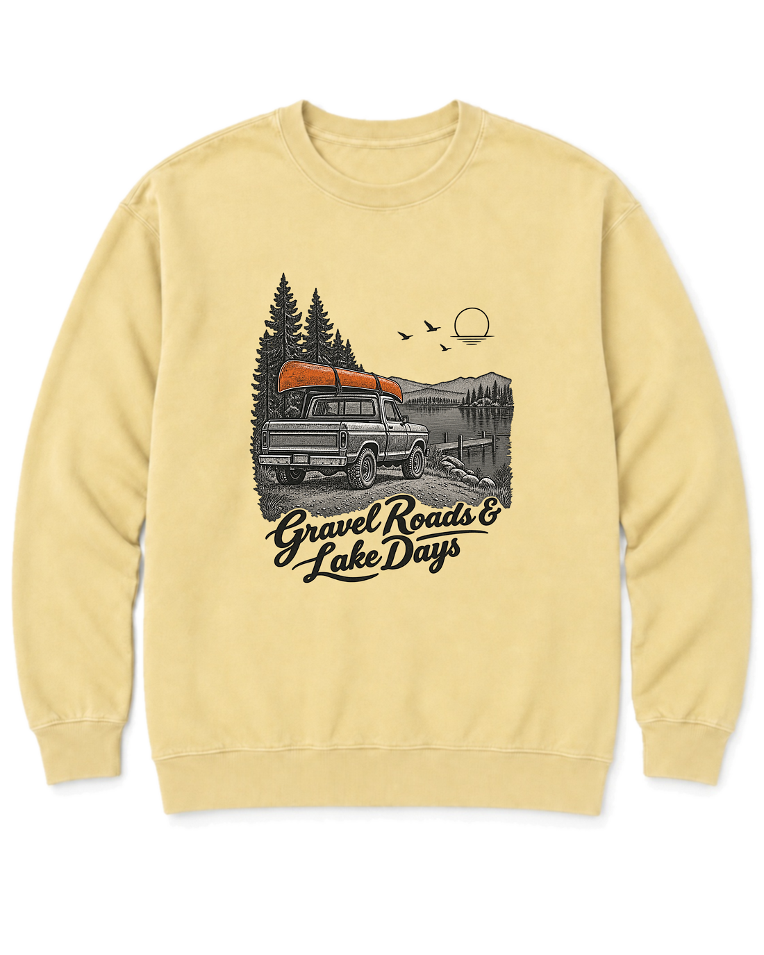Gravel Roads & Lake Days Sweatshirt - Butter
