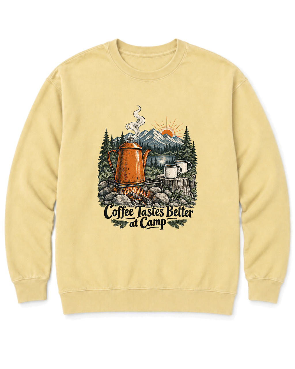 Coffee Tastes Better at Camp Sweatshirt - Butter