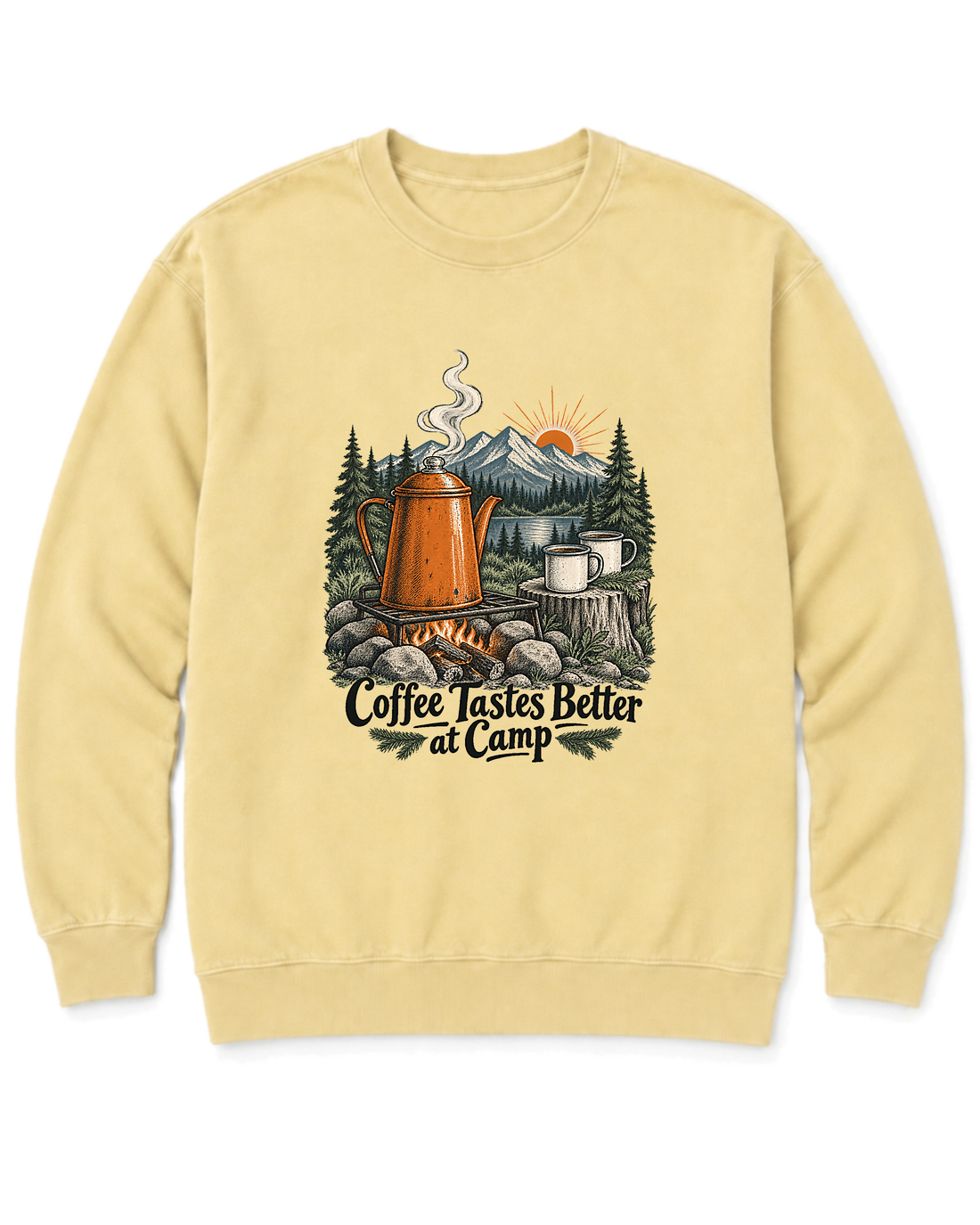 Coffee Tastes Better at Camp Sweatshirt - Butter