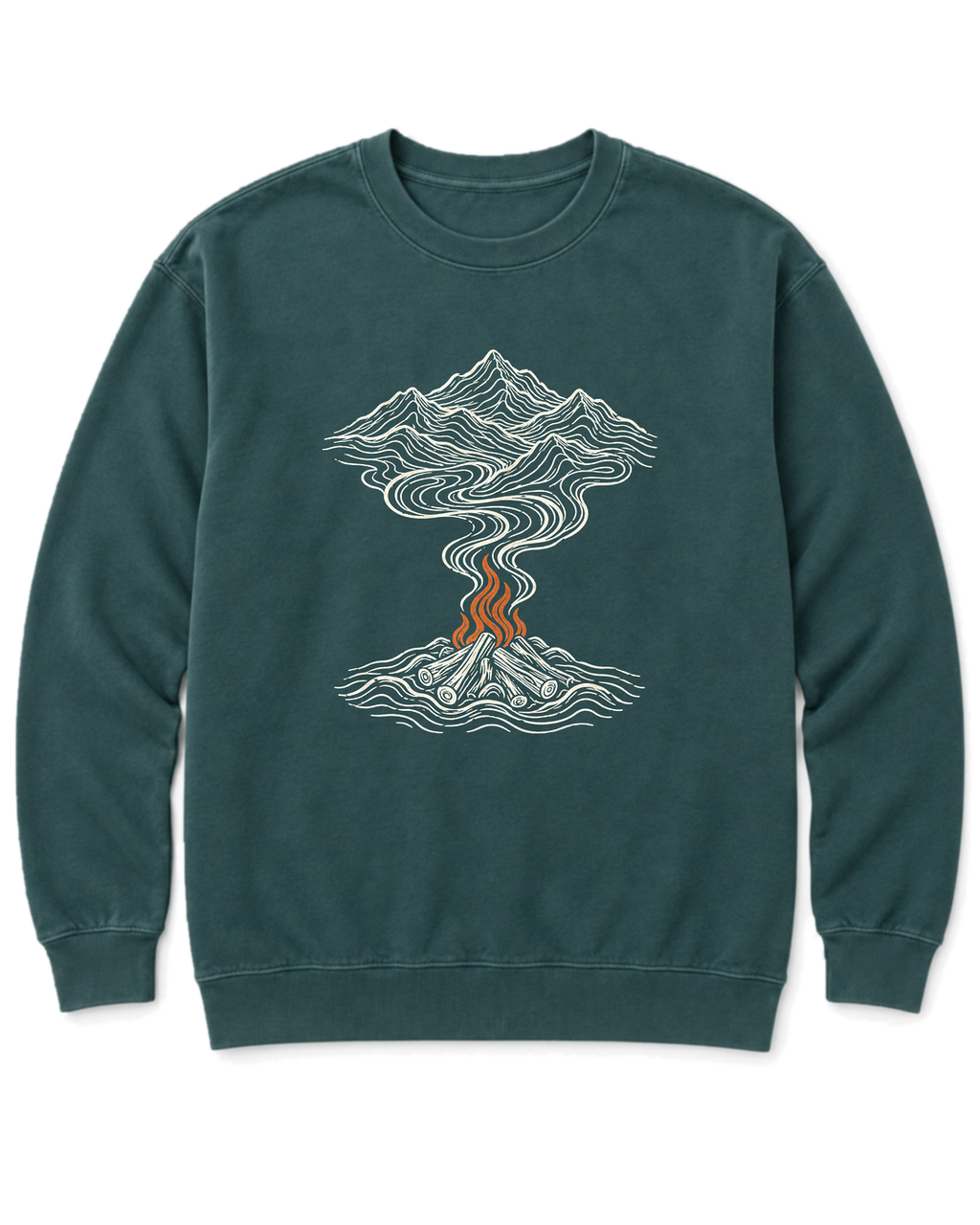 Campfire Smoke Sweatshirt - Blue Spruce