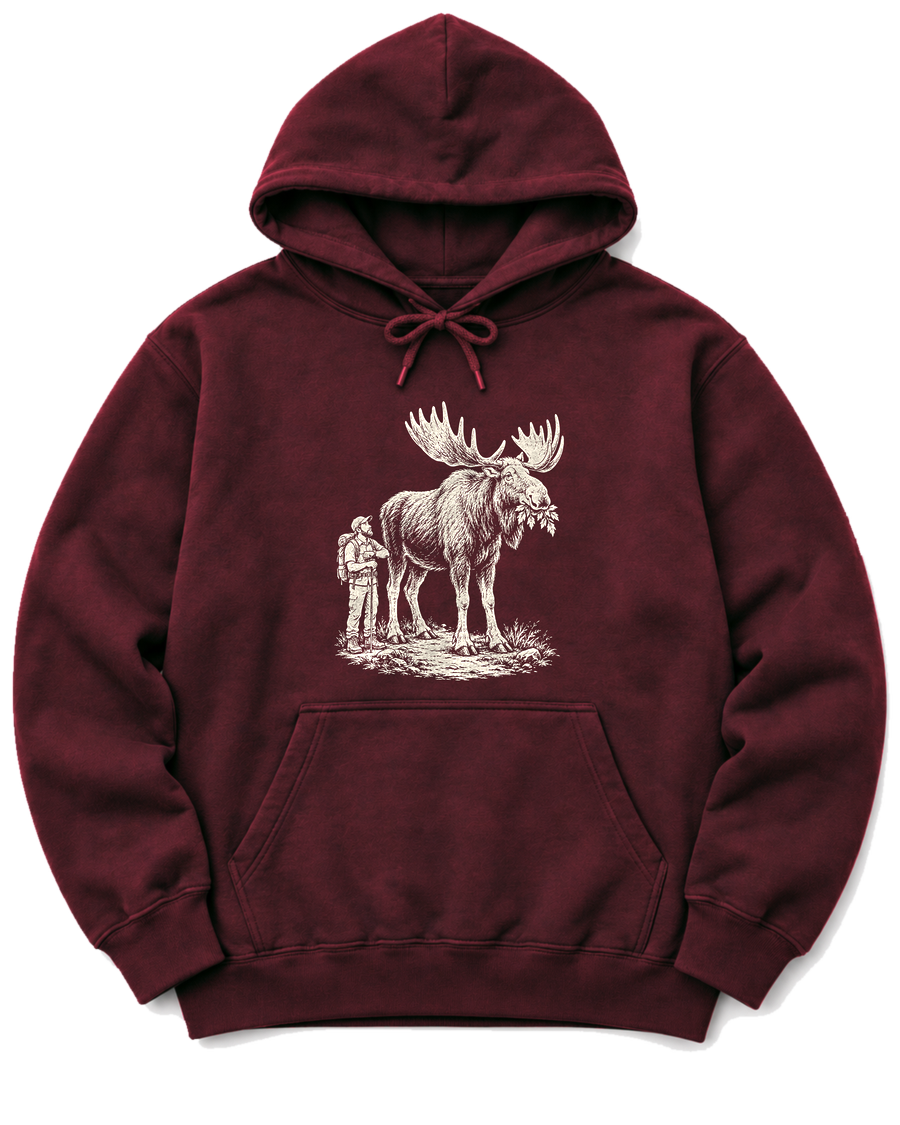 Moose Right of Way Hoodie - Maroon