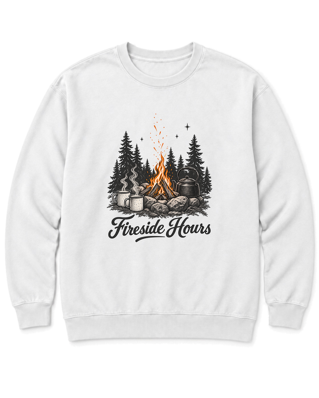 Fireside Hours Sweatshirt - White
