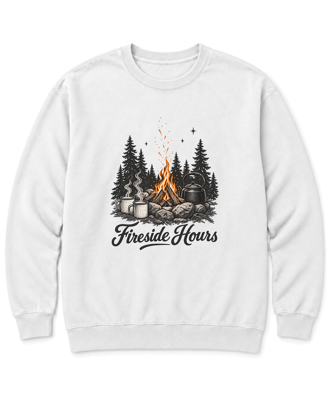 Fireside Hours Sweatshirt - White