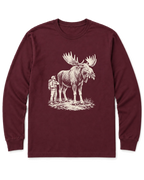 Moose Right of Way Long Sleeve Shirt - Maroon