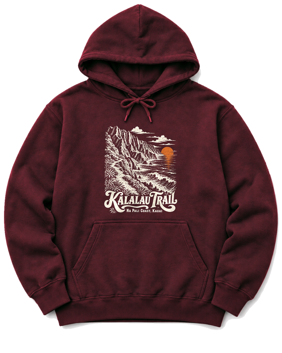 Kalalau Trail Hoodie - Maroon