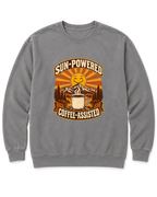 Sun-Powered, Coffee-Assisted Sweatshirt - Grey