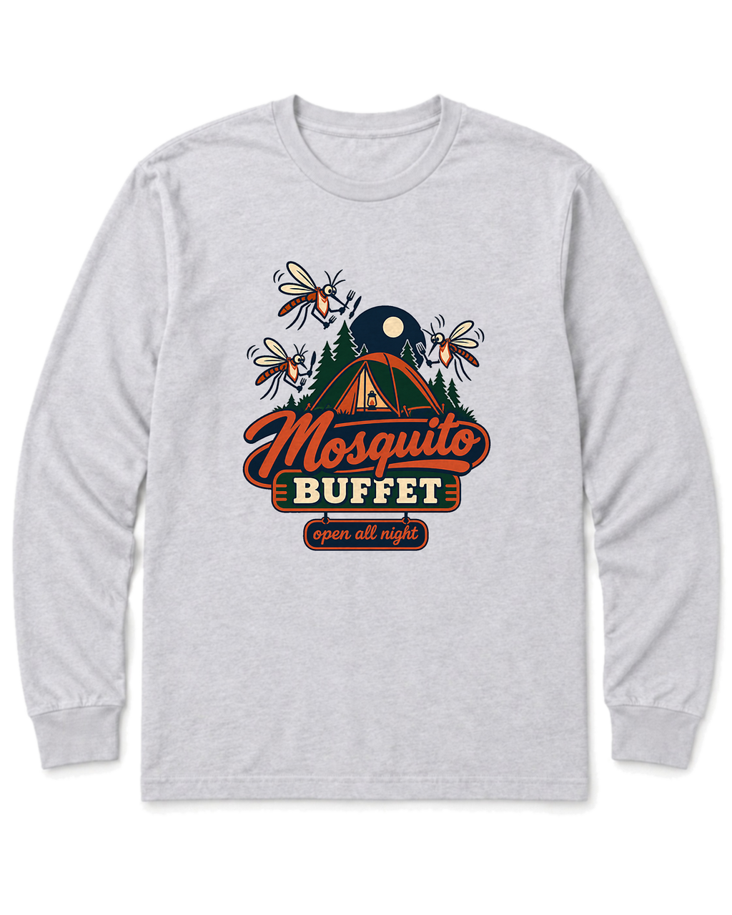Mosquito Buffet Long Sleeve Shirt - Ash