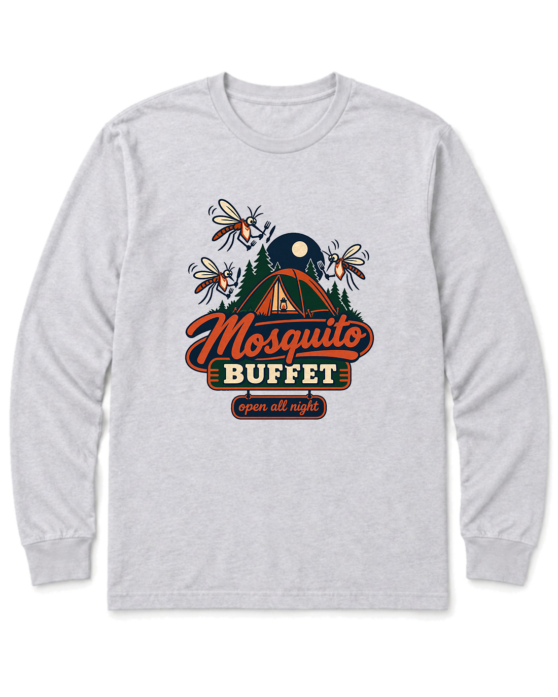 Mosquito Buffet Long Sleeve Shirt - Ash
