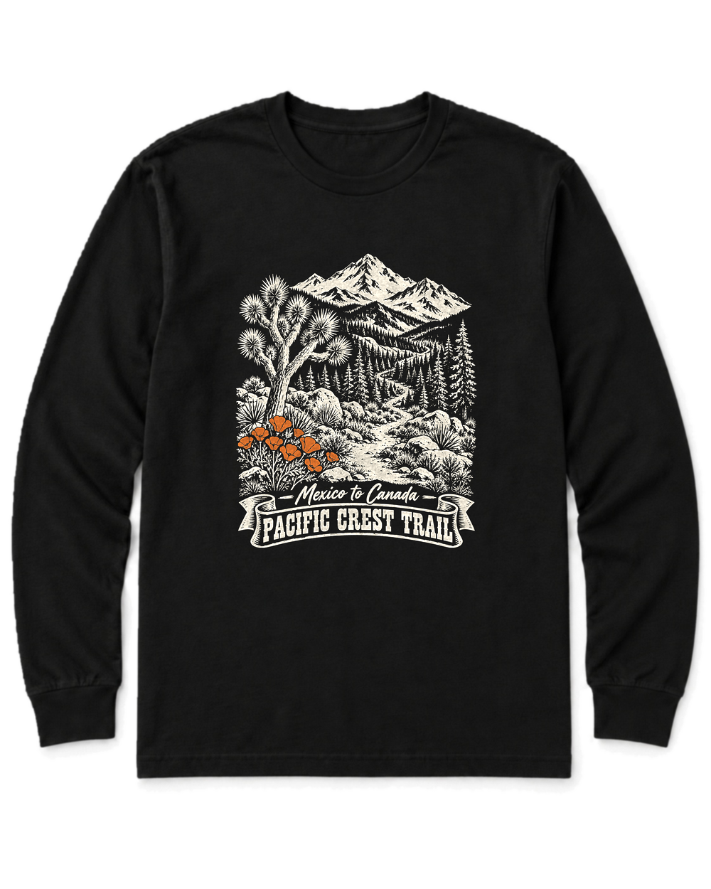 Pacific Crest Trail Long Sleeve Shirt - Black