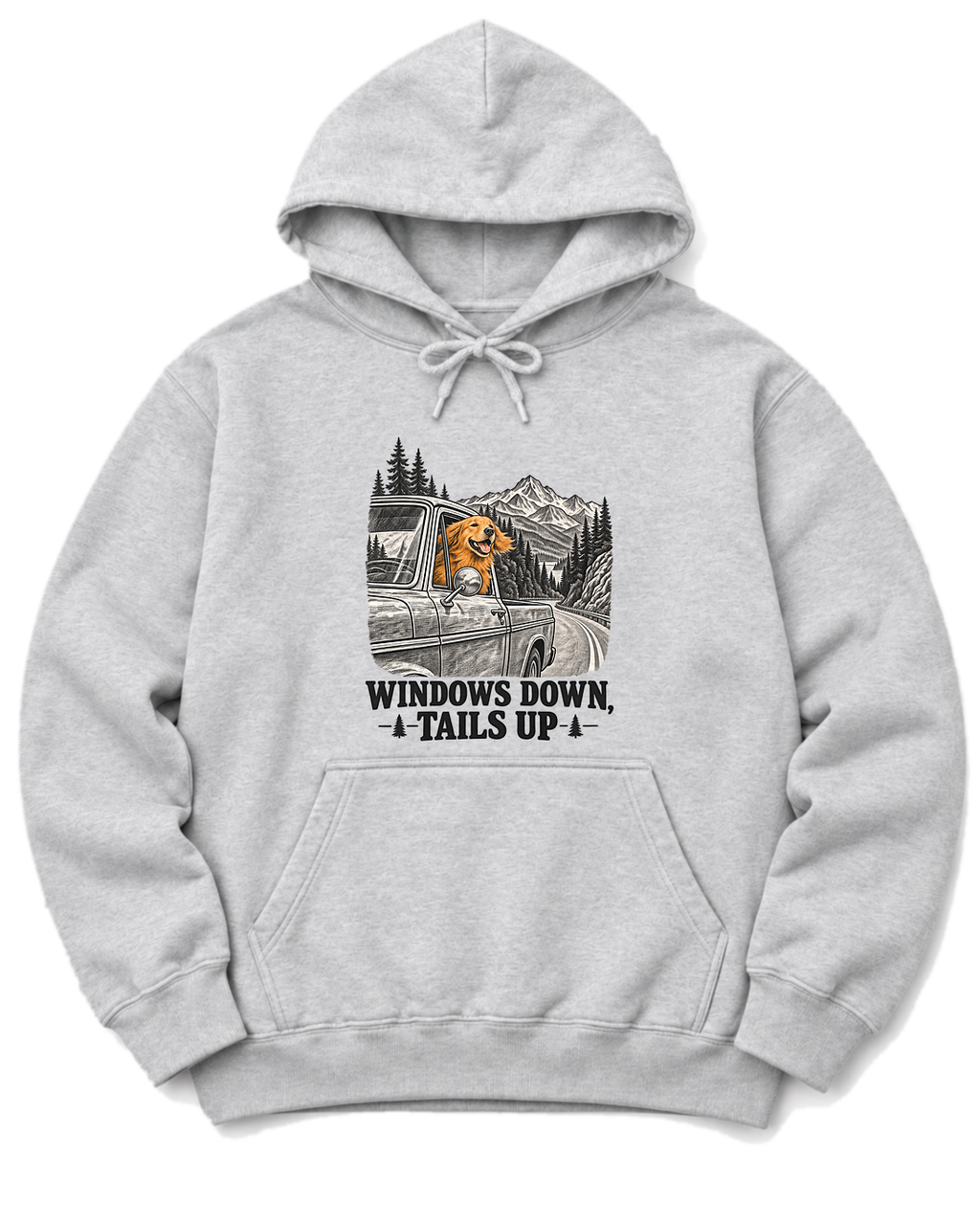 Windows Down, Tails Up Hoodie - Ash